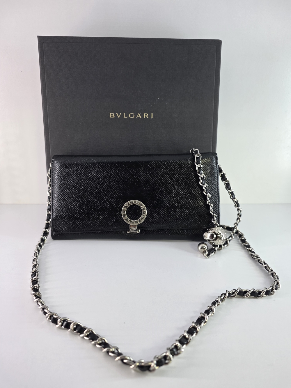 Bvlgari Black Leather Long Wallet (Restored)